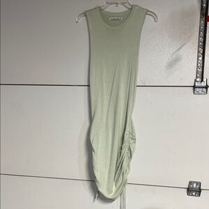 ABERCROMBIE AND FITCH WOMENS GREEN SLEEVELESS RUCHED MINI DRESS MEDIUM TALL